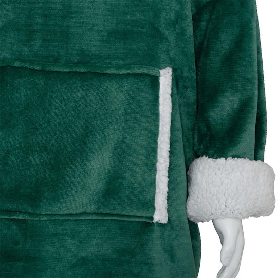 A-s Flan Pătură Polar Fleece Cu Mâneci 85x118cm Verde