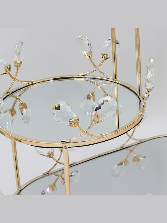 Keskor Μεταλλική Ορντεβιέρα Χρυσή Ø42cm Π22xΜ40cm