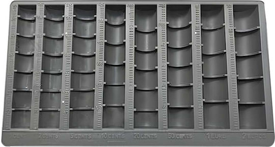 Avizar Compartmentalized Plastic Money Tray Cash Organization Grey