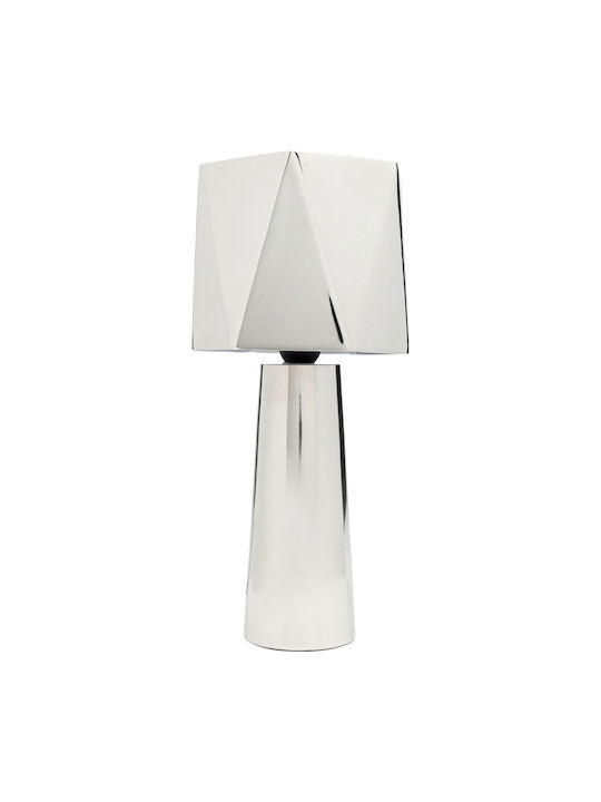 Kare Design Metall Tischlampe mit Silber Schirm und Basis