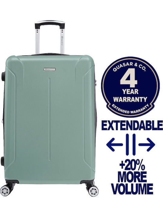 Quasar Großer Reisekoffer Hartschalen Light Turquoise mit 4 Räder Höhe 76.5cm
