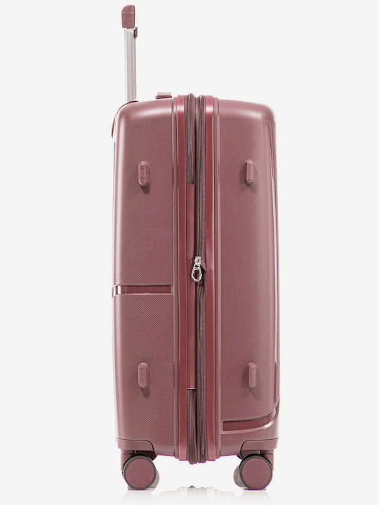 Quasar Großer Reisekoffer Hartschalen Dusty Pink mit 4 Räder Höhe 76cm