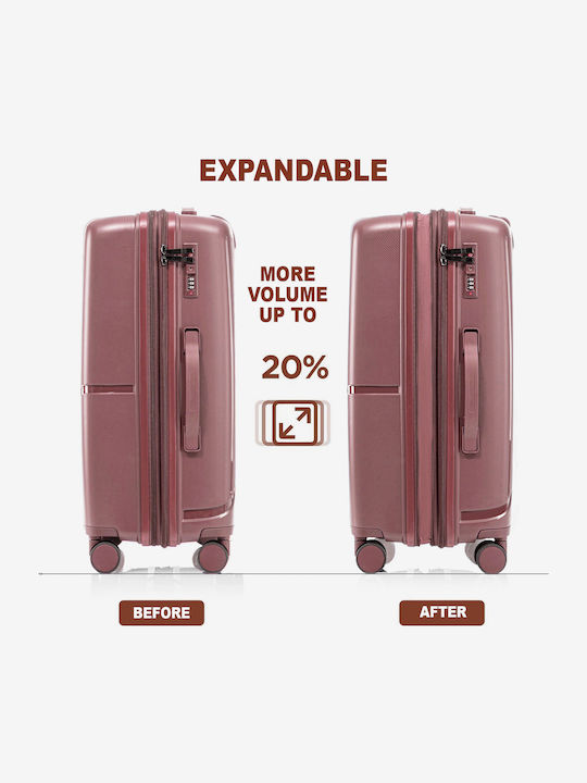 Quasar Großer Reisekoffer Hartschalen Dusty Pink mit 4 Räder Höhe 76cm