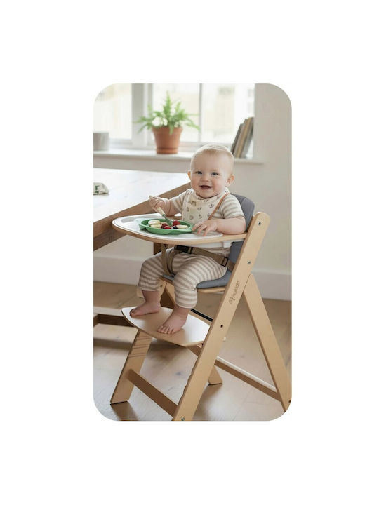 Nukido Hochstuhl & Holzsitz Beige