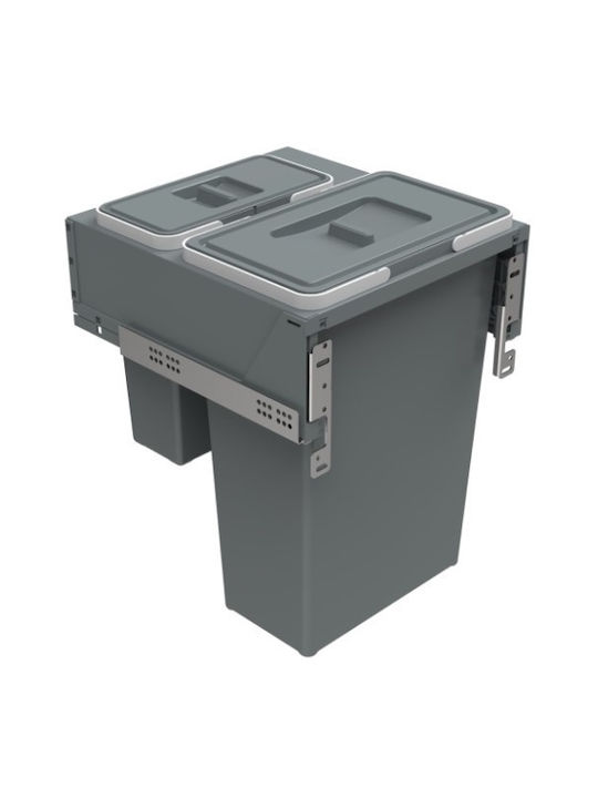 Elletipi Coș de Gunoi Plastic Gri 70lt 1buc