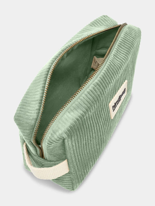 Hindbag Kulturbeutel Leon Mint Grüner Corduroy Kulturbeutel Organische Baumwolle