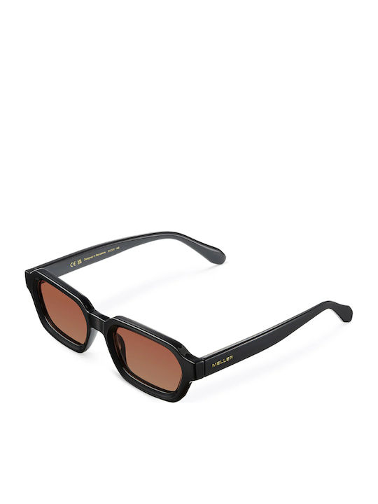 Meller Tana Unisex Sunglasses with Black Horn-Rimmed Frame and Black Lens TAN-TUTGBROWN