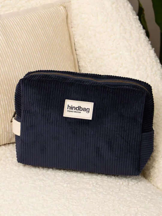 Hindbag Kulturbeutel Leon Marineblau Corduroy Kordel Neseser Organische Baumwolle