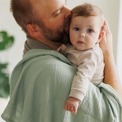 Babyono Pătură De Înfășat Din Muselină Verde 70x70cm 3 Bucăți