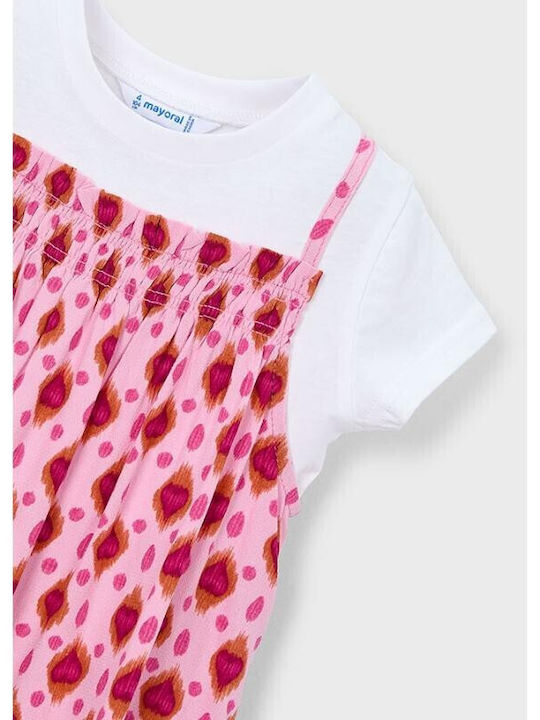 Mädchenkleid Kurzärmelig Set aus 2 mit Deckel Rosa