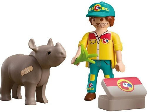 Playmobil Duo-Pack Φροντιστής Ζώων και Ρινόκερος für 4+ Jahre Jahre