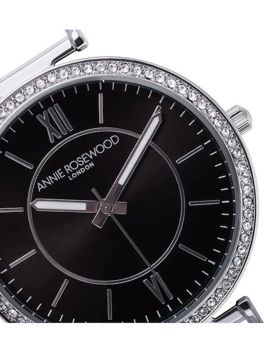 Annie Rosewood Γυναικείο Ρολόι 36mm Μπαταρίας με Μαύρο Υφασμάτινο Λουράκι