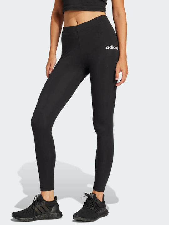 Essentials Linear Cotton Training Γυναικείο Μακρύ Κολάν Ψηλόμεσο Black