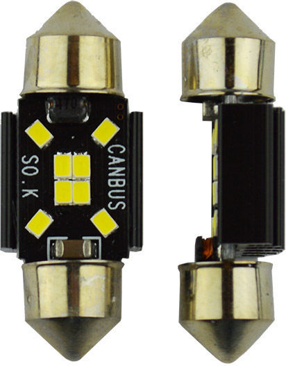 Λάμπες Led Σωληνωτές 31mm 8 Leds 12volt Canbus Λευκό Φως Auto Gs 600484 2 Τεμάχια