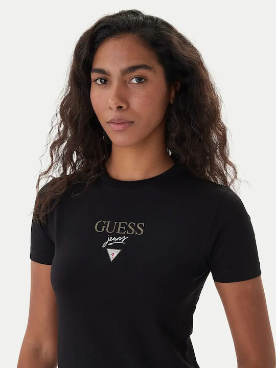Damen Crop T-Shirt Schwarz