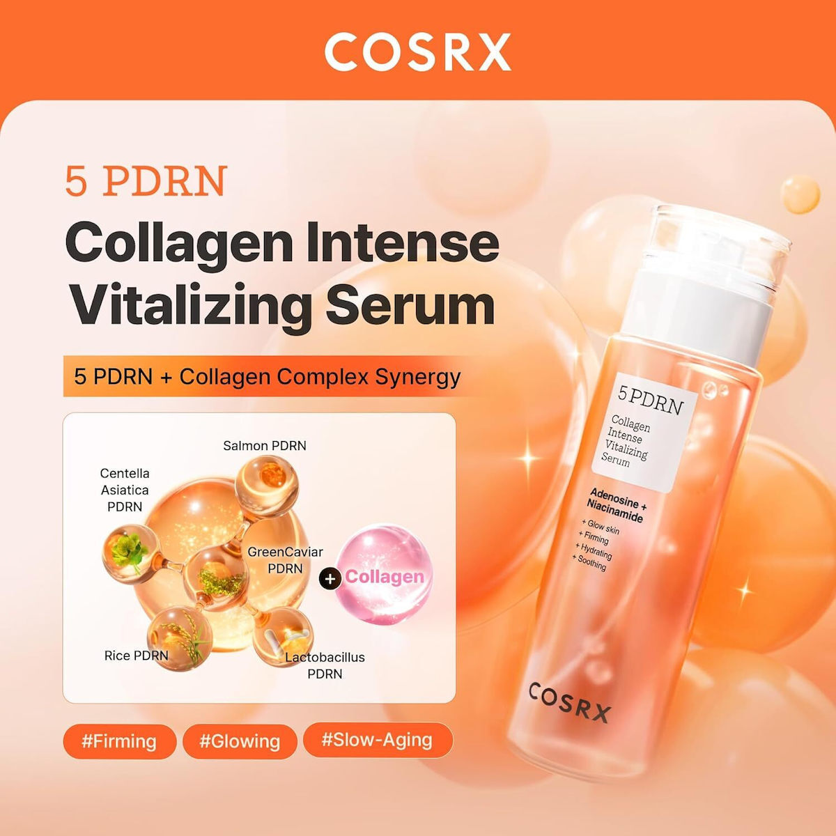 Cosrx 5 PDRN Collagen Intense Vitalizing Serum Προσώπου για Λάμψη & Σύσφιξη 100ml