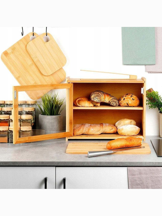 Vilde Ψωμιέρα με Καπάκι από Bamboo Διάφανη 40x20x31cm
