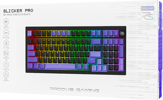 Proove Slicker Pro Drahtlos Gaming Mechanische Tastatur 98% mit Gateron G-Pro 3.0 Gelb Schaltern und RGB-Beleuchtung (Englisch US)