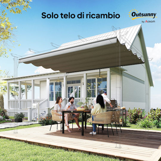 Outsunny Ανταλλακτικό Ύφασμα Ομπρέλας Γκρι 3x3m