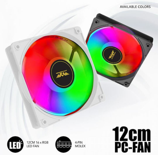 Armaggeddon Chroma Kit 3000 Case Fan 120mm with RGB Lighting and Connection 4-Pin Molex 5pcs White