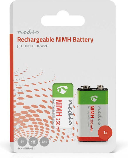 Nedis Rechargable Battery 9V Ni-MH 250mAh 1pcs