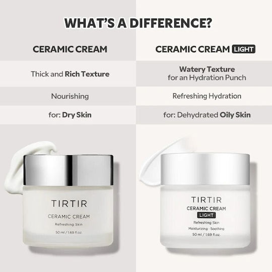 Tirtir Ceramic Light Moisturizing Face Day Cream with Hyaluronic Acid & Ceramides 50ml