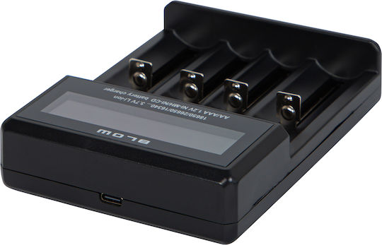 Blow USB Ladegerät 4 Batterien Li-Ion/Ni-MH Größe AA/AAA/18650/16340/14500