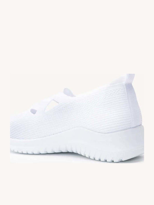 Adidași Albi Anatomici Partea Superioară Elastică Tricotată