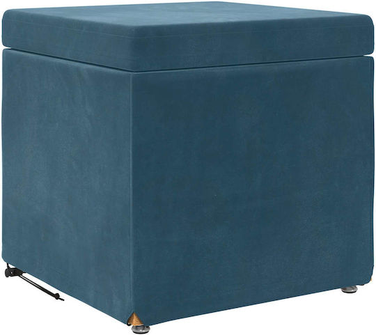Hocker Für die Küche Gepolstert mit Samt Blue 41x41x40cm