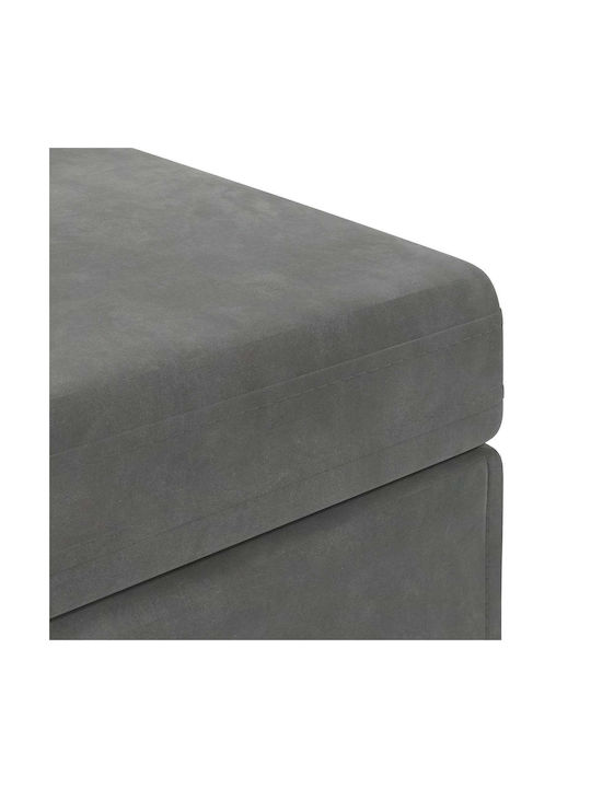 Stool For Kitchen Upholstered with Velvet Dark Grey 41x41x40cm