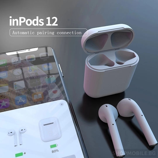 In-ear Bluetooth Handsfree Ακουστικά με Θήκη Φόρτισης Λευκά