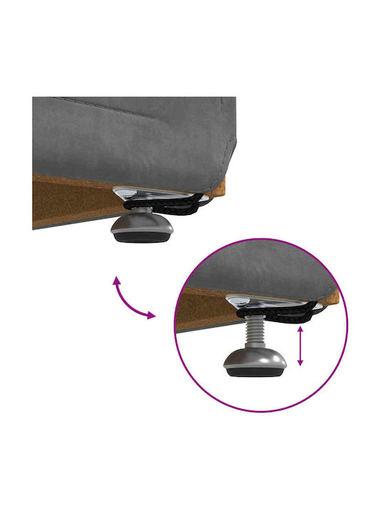 Stool For Kitchen Upholstered with Velvet Dark Grey 41x41x40cm