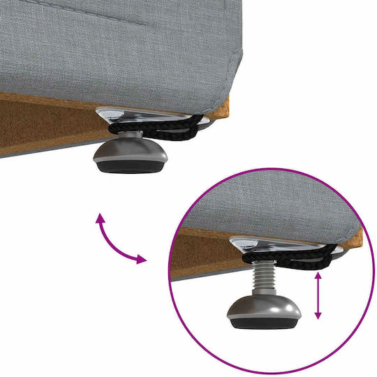 Stool For Kitchen Upholstered with Fabric Light Gray