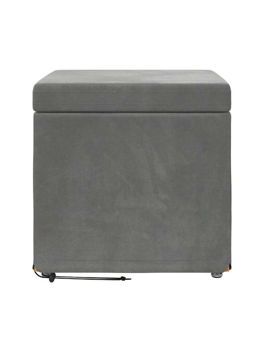 Stool For Kitchen Upholstered with Velvet Dark Grey 41x41x40cm