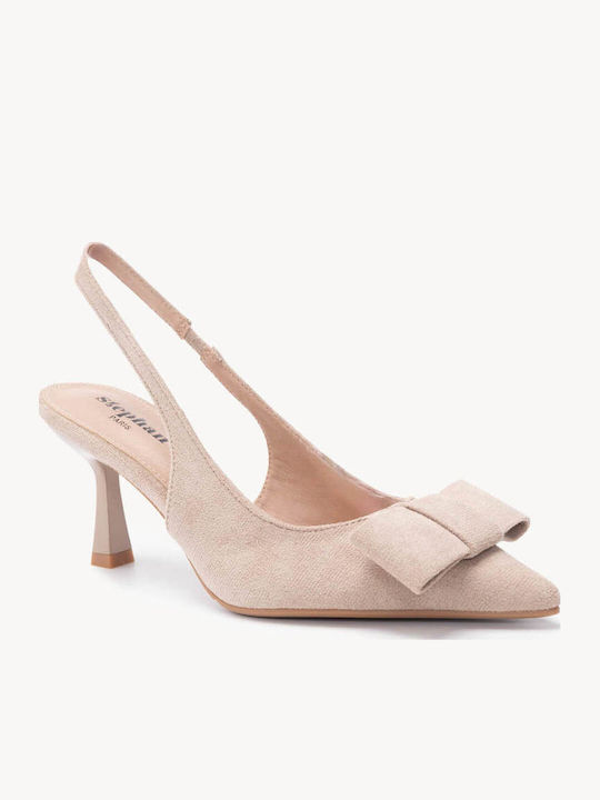 Ligglo Suede Μυτερές Γόβες με Λουράκι