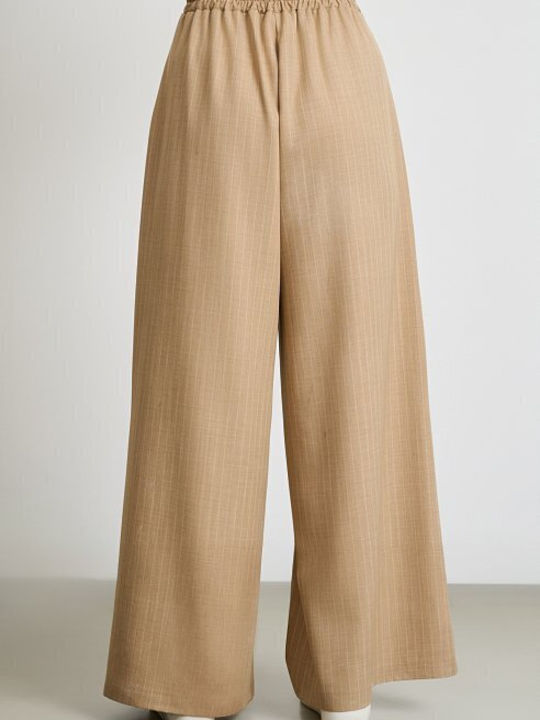 Damen Beige Set mit Hoch tailliert Hose