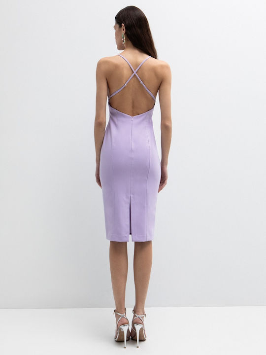 Sommer Midi Abendkleid Flieder