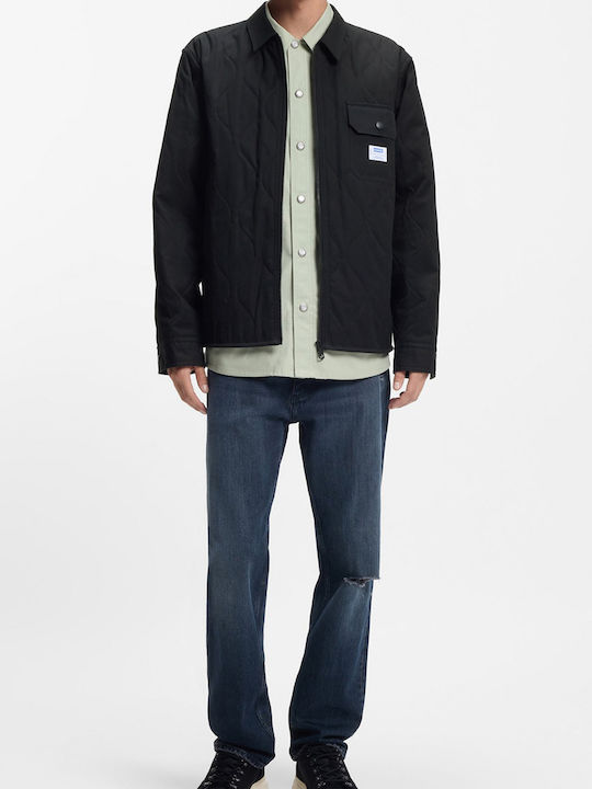 Long Sleeve Cotton Overshirt Black