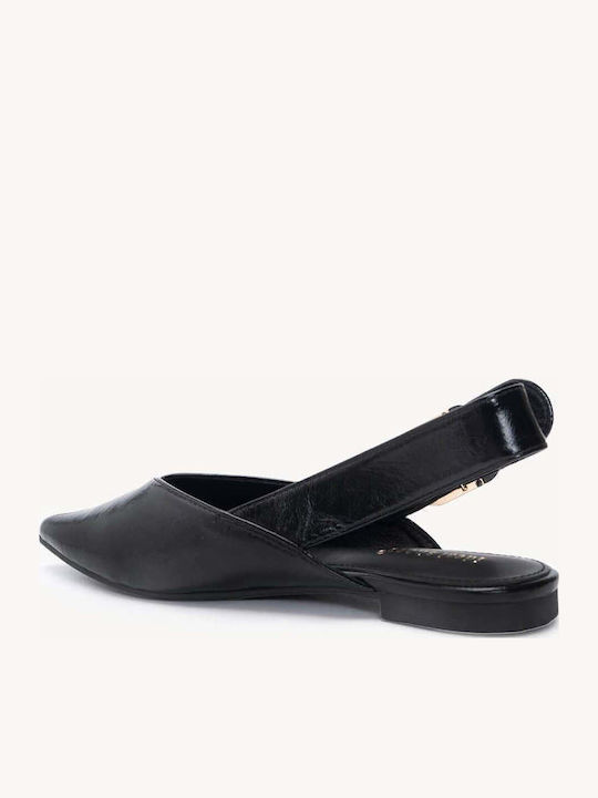 Μαύρες Μπαλαρίνες Slingback Ματ Gloss Υφή