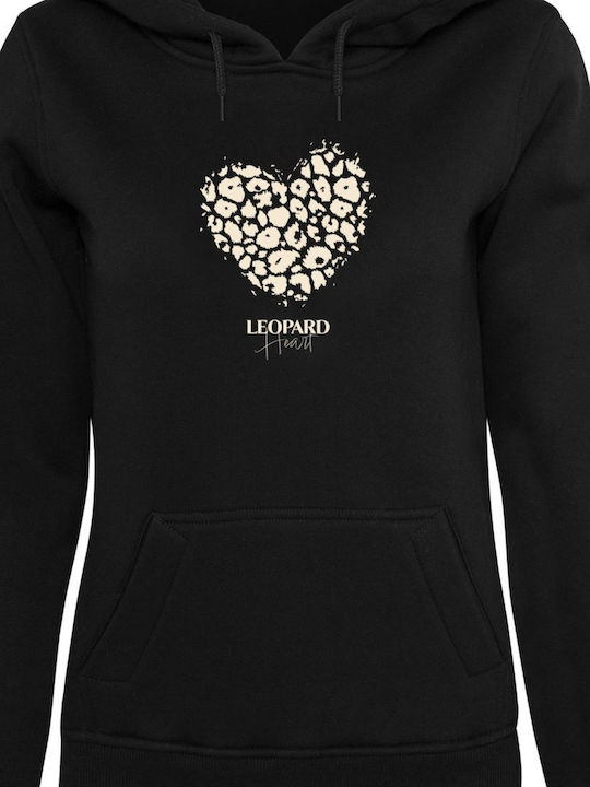 Long Women's Sweatshirt Hooded Black