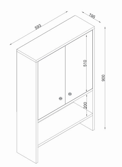 UnicUtil Ντουλάπι Μπάνιου 59x20x90cm Λευκό