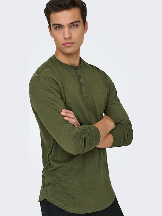 Sons Langarmbluse Olive
