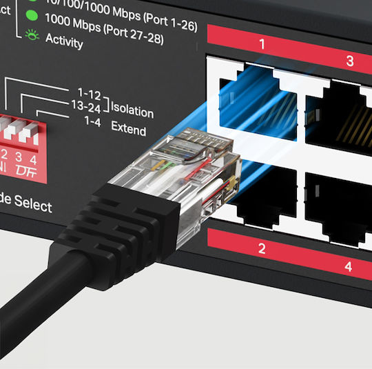 Mercusys MS128GP v1 Unmanaged L2 PoE+ Switch με 24 Θύρες Gigabit (1Gbps) Ethernet και 2 SFP Θύρες
