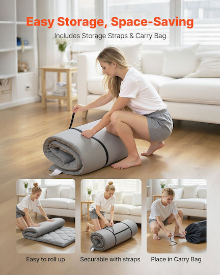 Vevor Exercise Mat Gray (203.2x99.1x6.35cm)