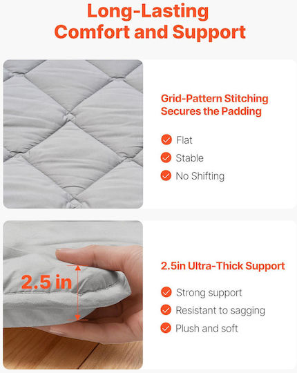 Vevor Exercise Mat Gray (203.2x99.1x6.35cm)