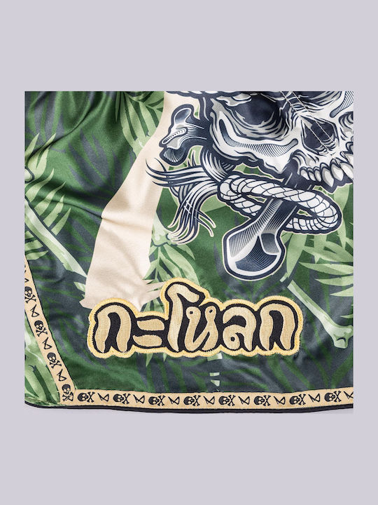 8 Weapons Muay Thai 8 Weapons Bone Island Olive Gold Boxing Shorts