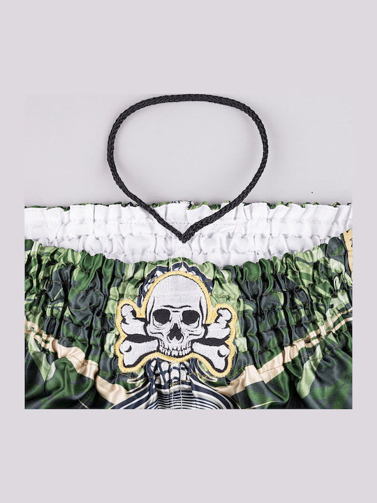 8 Weapons Muay Thai 8 Weapons Bone Island Olive Gold Boxing Shorts