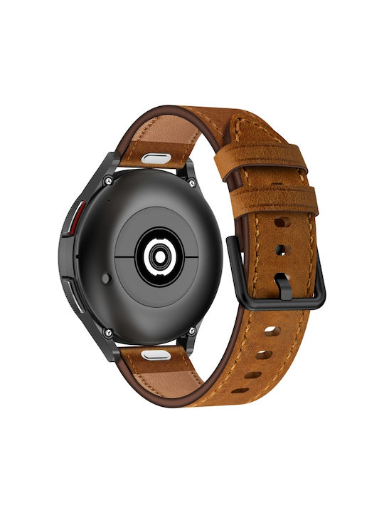 Samsung Galaxy Watch 3 41mm 20mm Sx Connector Metal Button Switch Leather Watch Band Red Brown