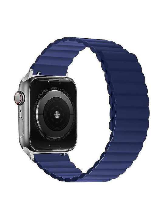 XO Каишка Apple Watch 42 44 45 49mm Силикон Магнитна Синя