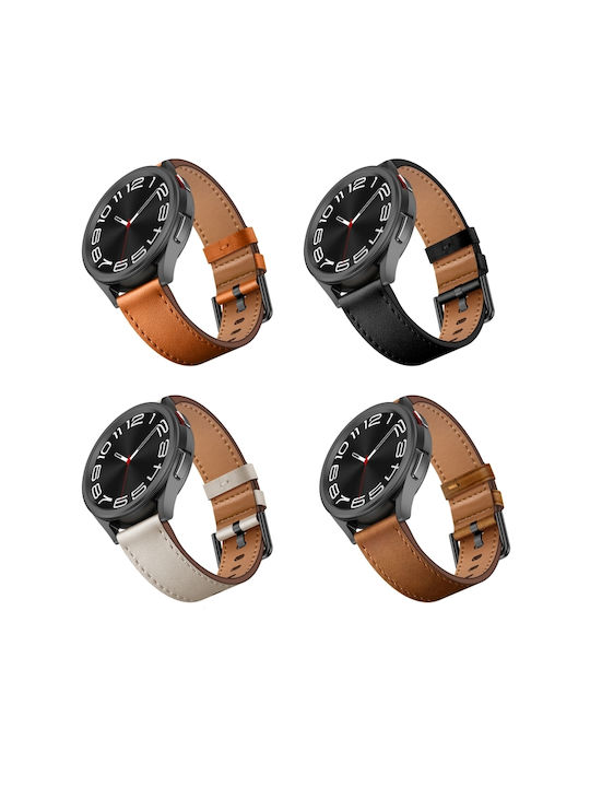 Samsung Galaxy Watch Active 20mm Sx Connector Metal Button Switch Leather Watch Band Red Brown